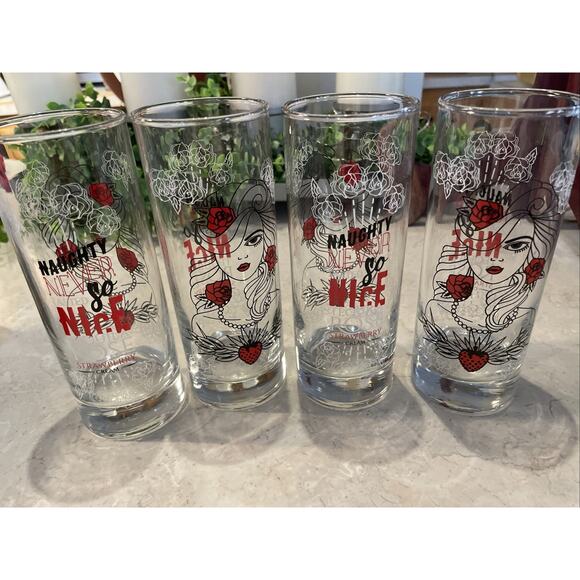Tequila Rose Strawberry Cream Naughty Never Tasted So Nice Collins Glass MINT! - Picture 3 of 10